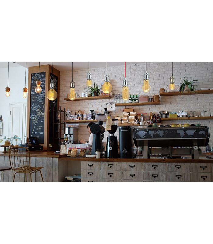 Dreifa 2.5m Spider Pendant  9 Light Black/Black Cable E27 Max 20W c/w Distribution Box & Cable Support Brackets-3