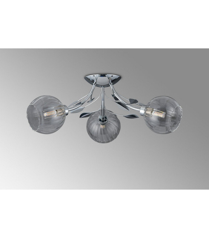 Elm Semi Ceiling 3 Light G9 Polished Chrome/Clear Glass-6