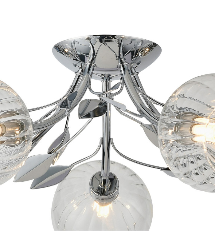 Elm Semi Ceiling 5 Light G9 Polished Chrome/Clear Glass-5