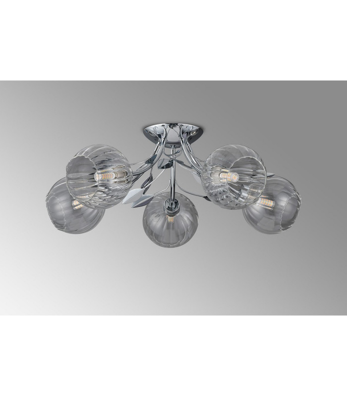 Elm Semi Ceiling 5 Light G9 Polished Chrome/Clear Glass-6