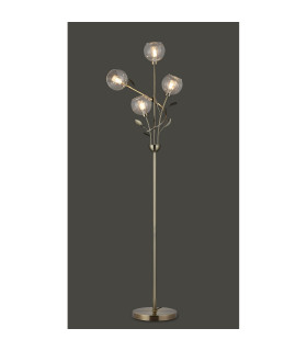 Elm Floor Lamp 4 Light G9 Antique Brass/Clear Glass-2