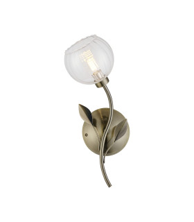 Elm Left Wall Light 1 Light G9 Antique Brass/Clear Glass-1