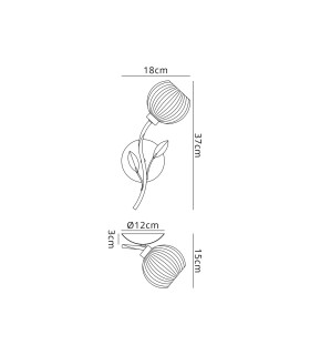 Elm Right Wall Light 1 Light G9 Antique Brass/Clear Glass-2
