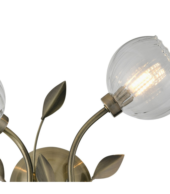Elm Wall Light 2 Light G9 Antique Brass/Clear Glass-4