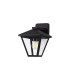 Luqi Downward Wall Lamp 1 x E27 IP44 Black/Clear Glass 2yrs Warranty-3
