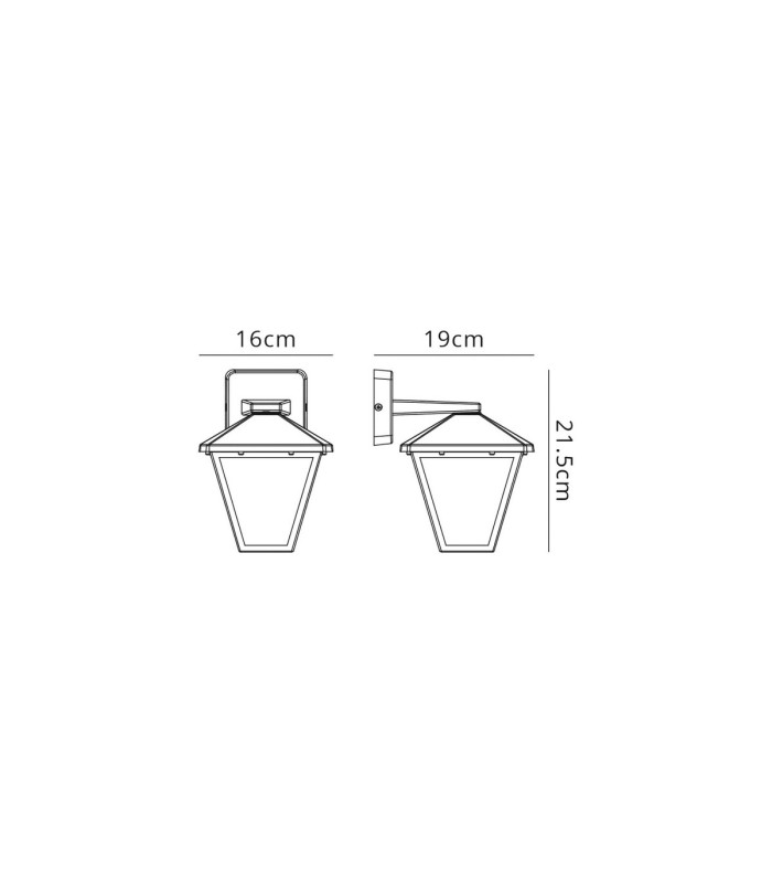 Luqi Downward Wall Lamp 1 x E27 IP44 Black/Clear Glass 2yrs Warranty-7
