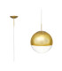 Miranda 25cm Ball Pendant 1 Light E27 Antique Gold Suspension with Gold Mirrored/Clear Glass Globe-1