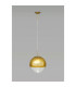 Miranda 25cm Ball Pendant 1 Light E27 Antique Gold Suspension with Gold Mirrored/Clear Glass Globe-2