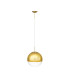 Miranda 25cm Ball Pendant 1 Light E27 Antique Gold Suspension with Gold Mirrored/Clear Glass Globe-5