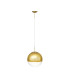 Miranda 25cm Ball Pendant 1 Light E27 Antique Gold Suspension with Gold Mirrored/Clear Glass Globe-6