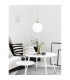 Miranda 25cm Ball Pendant 1 Light E27 Black Suspension With Frosted White Glass Globe-3