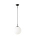 Miranda 25cm Ball Pendant 1 Light E27 Black Suspension With Frosted White Glass Globe-6