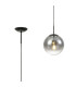 Miranda 25cm Ball Pendant 1 Light E27 Black Suspension With Matt Black/Smoke Fade Glass Globe-1