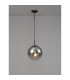 Miranda 25cm Ball Pendant 1 Light E27 Black Suspension With Matt Black/Smoke Fade Glass Globe-2
