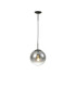 Miranda 25cm Ball Pendant 1 Light E27 Black Suspension With Matt Black/Smoke Fade Glass Globe-4