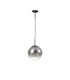Miranda 25cm Ball Pendant 1 Light E27 Black Suspension With Matt Black/Smoke Fade Glass Globe-5