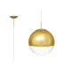Miranda 30cm Ball Pendant 1 Light E27 Antique Gold Suspension with Gold Mirrored/Clear Glass Globe-1