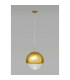 Miranda 30cm Ball Pendant 1 Light E27 Antique Gold Suspension with Gold Mirrored/Clear Glass Globe-2
