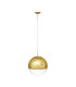 Miranda 30cm Ball Pendant 1 Light E27 Antique Gold Suspension with Gold Mirrored/Clear Glass Globe-5