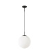Miranda 30cm Ball Pendant 1 Light E27 Black Suspension With Frosted White Glass Globe-4