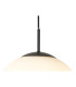Miranda 30cm Ball Pendant 1 Light E27 Black Suspension With Frosted White Glass Globe-6