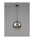 Miranda 30cm Ball Pendant 1 Light E27 Black Suspension With Matt Black/Smoke Fade Glass Globe-2