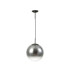 Miranda 30cm Ball Pendant 1 Light E27 Black Suspension With Matt Black/Smoke Fade Glass Globe-6