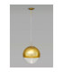Miranda 40cm Ball Pendant 1 Light E27 Antique Gold Suspension with Gold Mirrored/Clear Glass Globe-2
