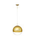 Miranda 40cm Ball Pendant 1 Light E27 Antique Gold Suspension with Gold Mirrored/Clear Glass Globe-6