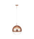 Miranda 40cm Ball Pendant 1 Light E27 Copper Suspension With Copper Mirrored/Clear Glass Globe-4