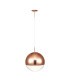 Miranda 40cm Ball Pendant 1 Light E27 Copper Suspension With Copper Mirrored/Clear Glass Globe-5