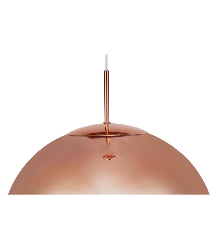 Miranda 40cm Ball Pendant 1 Light E27 Copper Suspension With Copper Mirrored/Clear Glass Globe-6