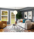 Miranda 40cm Ball Pendant 1 Light E27 Black Suspension With Frosted White Glass Globe-3