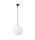 Miranda 40cm Ball Pendant 1 Light E27 Black Suspension With Frosted White Glass Globe-5