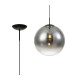 Miranda 40cm Ball Pendant 1 Light E27 Black Suspension With Matt Black/Smoke Fade Glass Globe-1