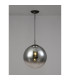 Miranda 40cm Ball Pendant 1 Light E27 Black Suspension With Matt Black/Smoke Fade Glass Globe-2