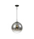 Miranda 40cm Ball Pendant 1 Light E27 Black Suspension With Matt Black/Smoke Fade Glass Globe-6