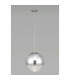 Miranda 40cm Ball Pendant 1 Light E27 Polished Chrome Suspension With Mirrored/Clear Glass Globe-2