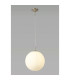 Miranda 40cm Ball Pendant 1 Light E27 Satin Nickel Suspension With Frosted White Glass Globe-2