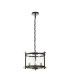 Nolan Single 36cm Pendant 3 Light E14 Black With Polished Chrome Detail And Clear Glass-1