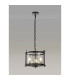 Nolan Single 36cm Pendant 3 Light E14 Black With Polished Chrome Detail And Clear Glass-2