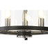 Nolan Single 36cm Pendant 3 Light E14 Black With Polished Chrome Detail And Clear Glass-5
