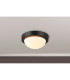 Porter IP44 1 Light E27 21cm Flush Ceiling Light Satin Black With Opal White Glass-2