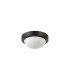Porter IP44 1 Light E27 21cm Flush Ceiling Light Satin Black With Opal White Glass-4