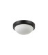 Porter IP44 1 Light E27 25cm Flush Ceiling Light Satin Black With Opal White Glass-4