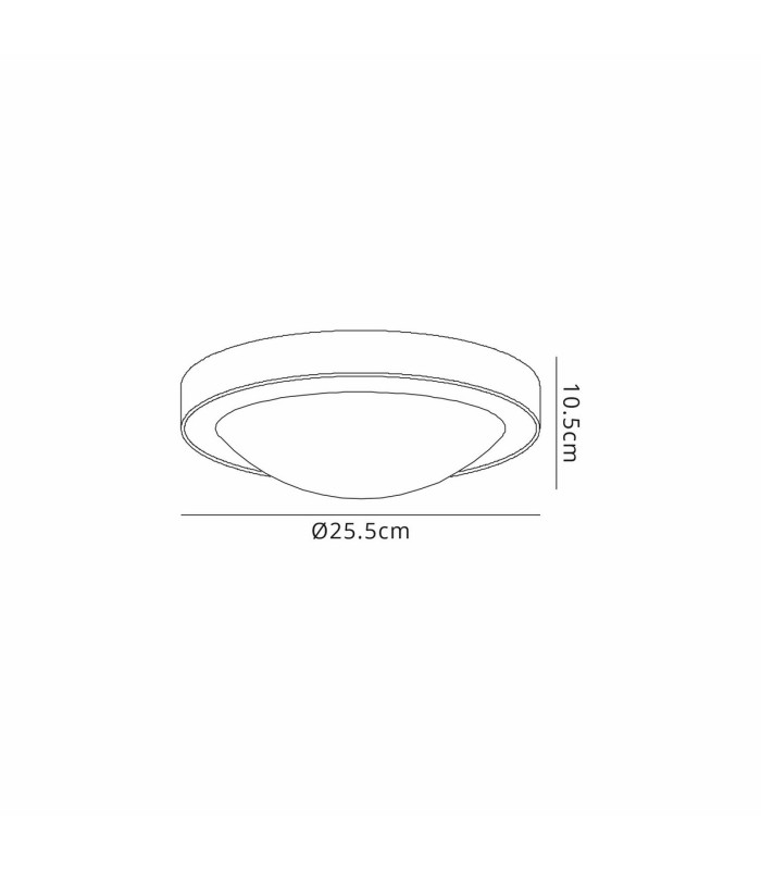 Porter IP44 1 Light E27 25cm Flush Ceiling Light Satin Black With Opal White Glass-7