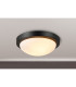 Porter IP44 2 Light E27 32cm Flush Ceiling Light Satin Black With Opal White Glass-2