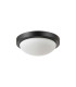 Porter IP44 2 Light E27 32cm Flush Ceiling Light Satin Black With Opal White Glass-4