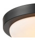 Porter IP44 2 Light E27 32cm Flush Ceiling Light Satin Black With Opal White Glass-5