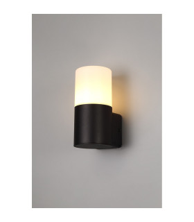 Prado Wall Lamp 1 x E27 IP44 Black/Opal 2yrs Warranty-2